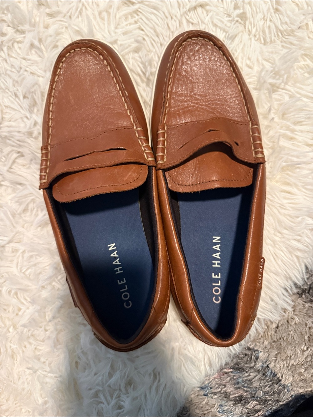 Cole Haan Tan Leather Penny Loafers